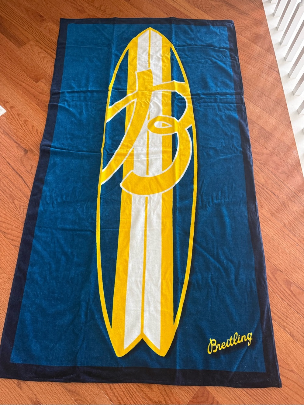 Breitling Navy, Yellow & White Surfboard Beach Towel